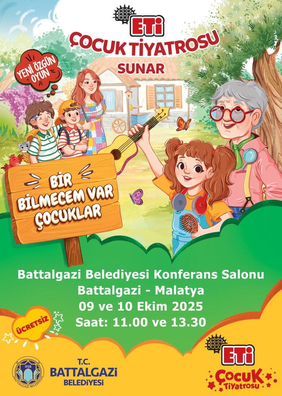 Eti Çocuk Tiyatrosu Battalgazi’de Çocuklarla Buluşacak